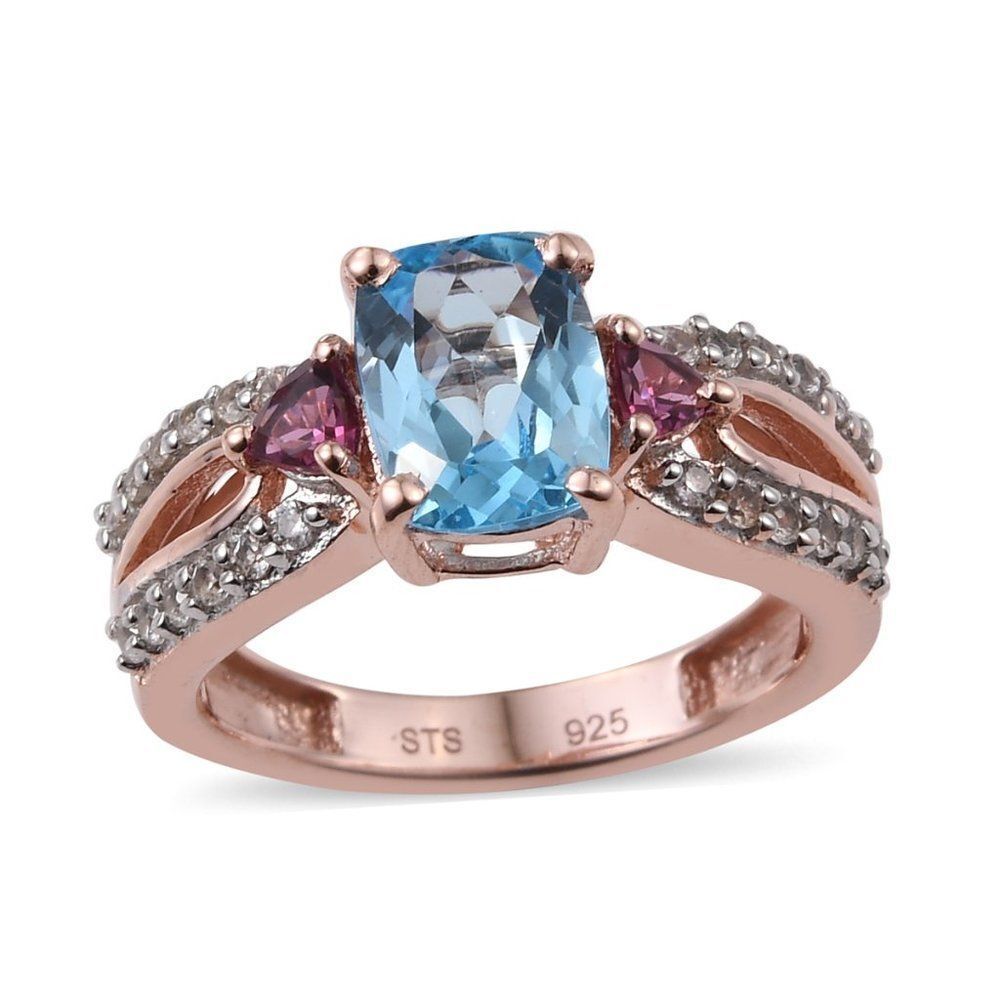 Split Ring Marambaia Topaz RG Over Sterling Silver